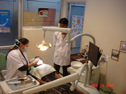 Dentist at work